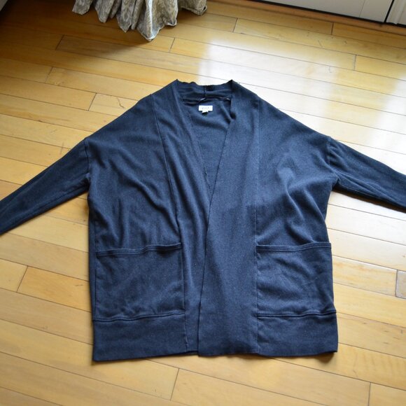 Pact Women’s Size XL/XXL Gray Organic Cotton Open Front Cardigan Pockets - Picture 1 of 13